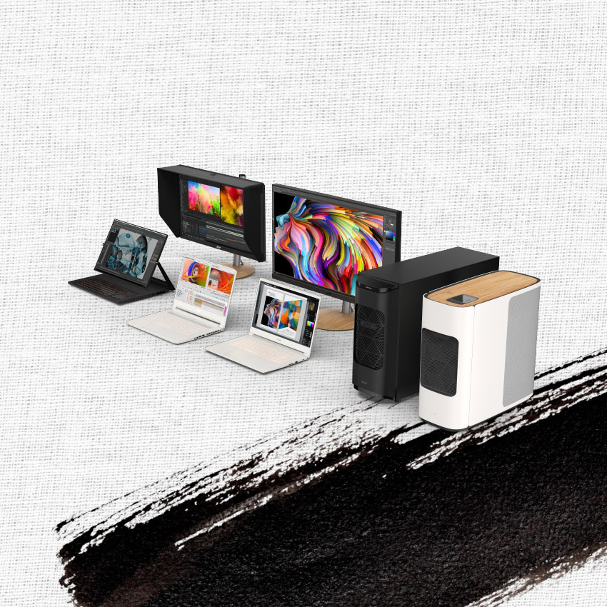 ConceptD Laptops, Monitors and Desktop PCs Product Range Visual